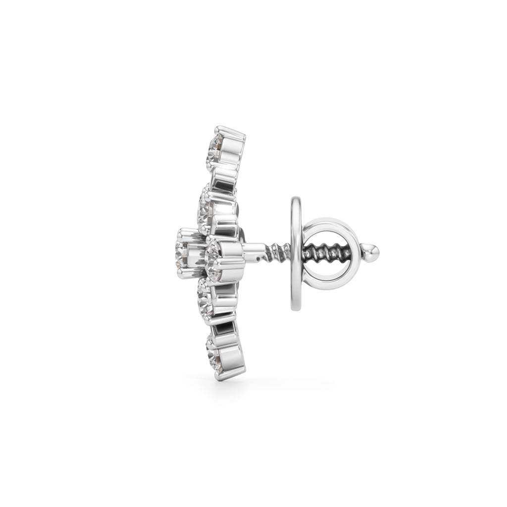 0.75Ct Round Shape Fancy Studs Earrings