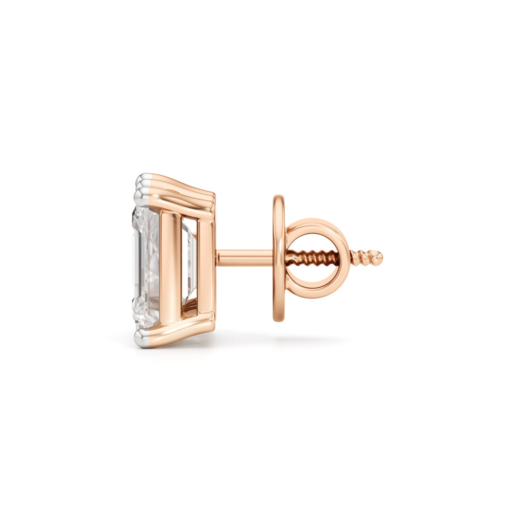 4.5Ct Emerald Shape,,Solitaire Studs Earrings