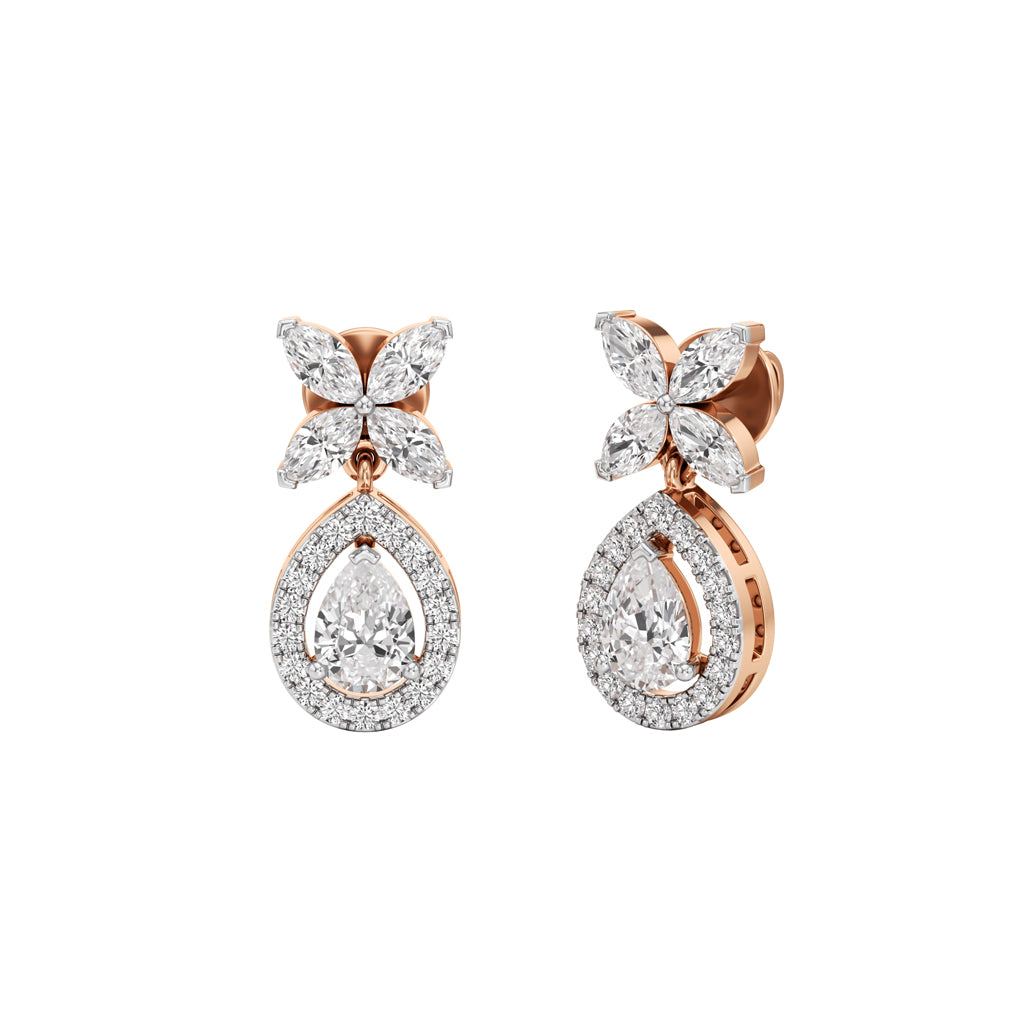 2.25Ct Pear Shape Dangles Earrings
