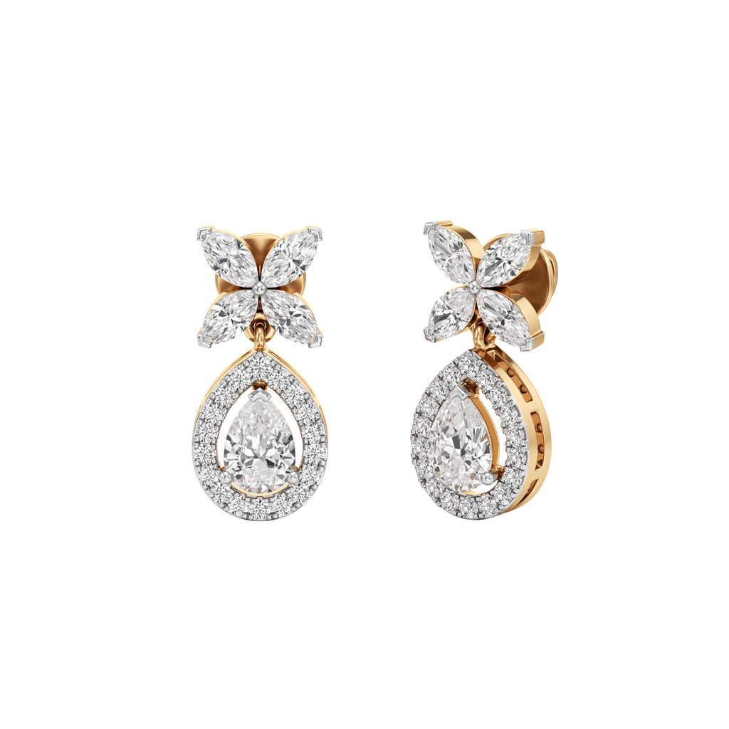 2.25Ct Pear Shape Dangles Earrings