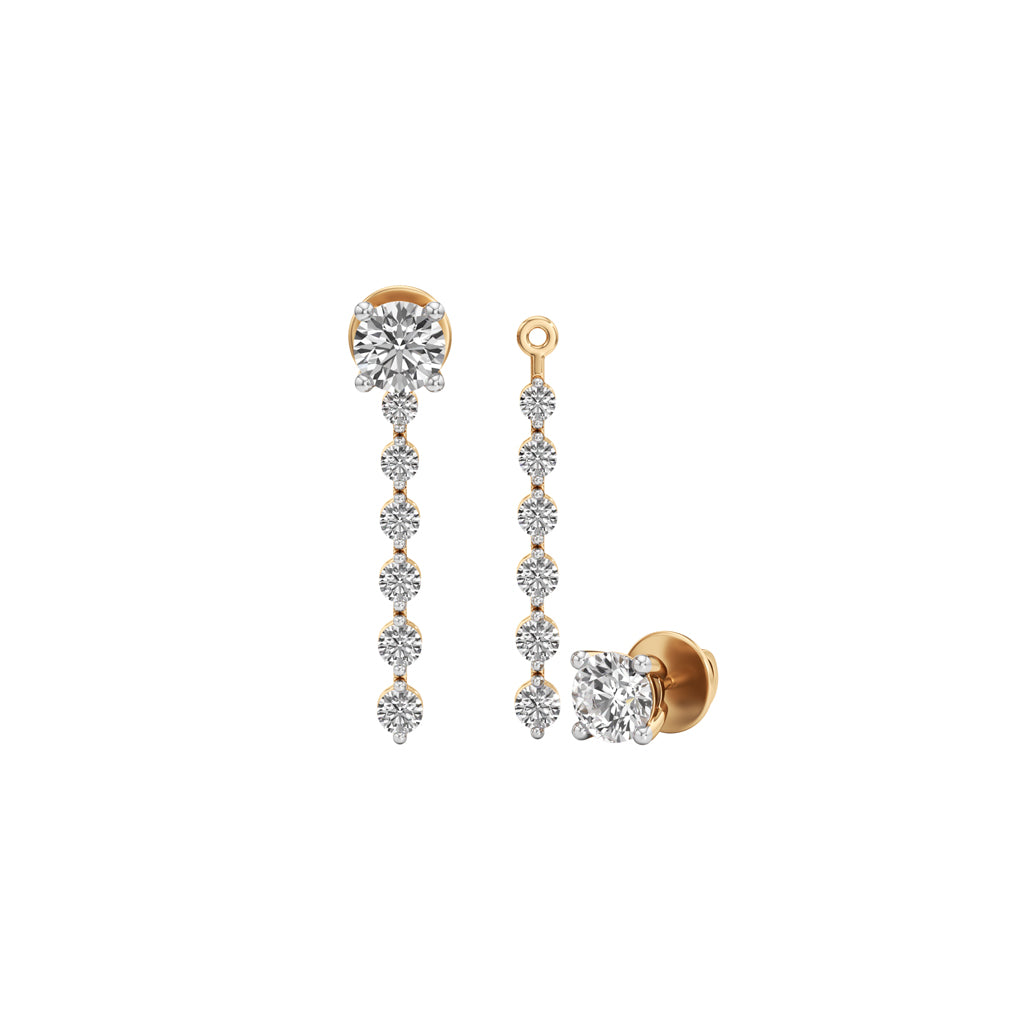 1.50Ct Round Shape,,Dangles Earrings