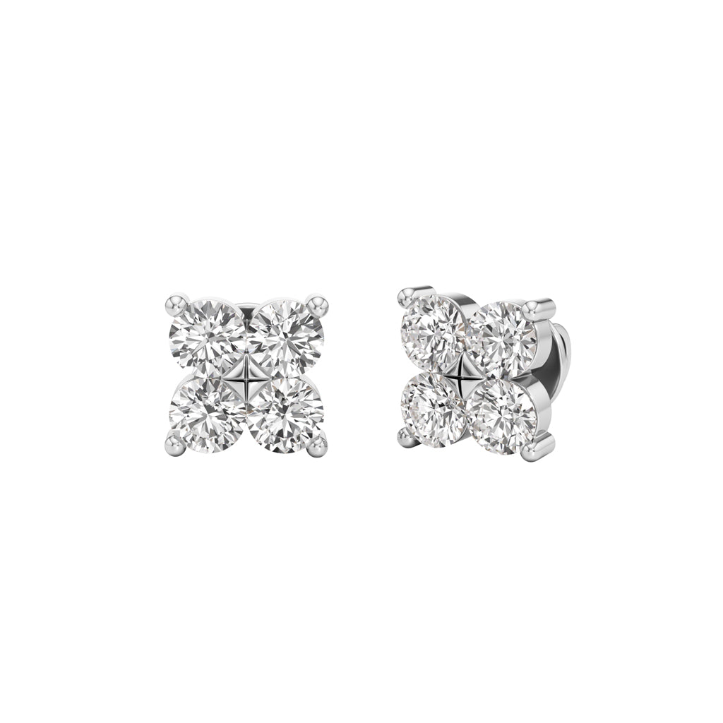 0.75Ct Round Shape Fancy Studs Earrings