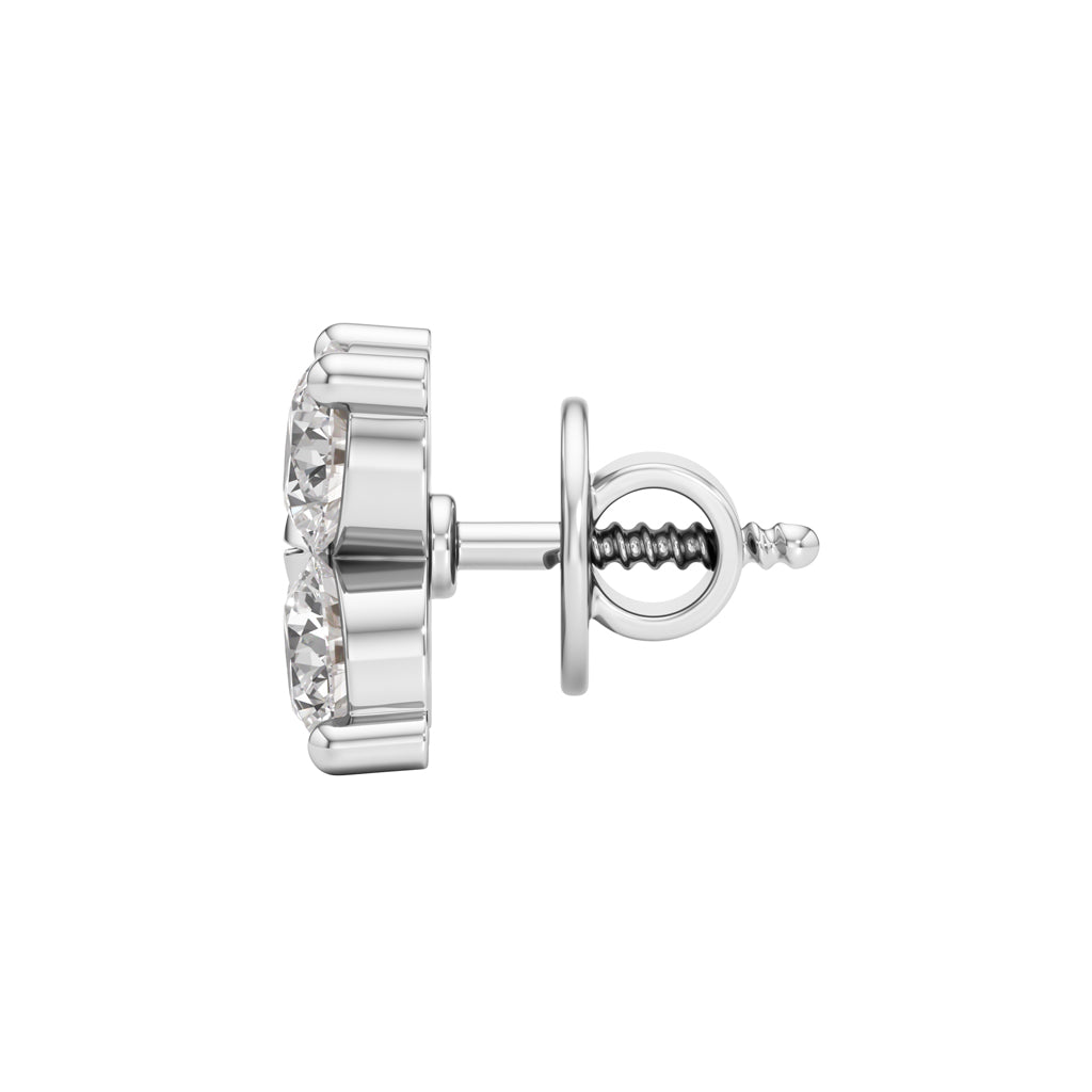 0.75Ct Round Shape Fancy Studs Earrings