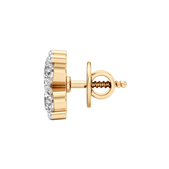 0.75Ct Round Shape Fancy Studs Earrings