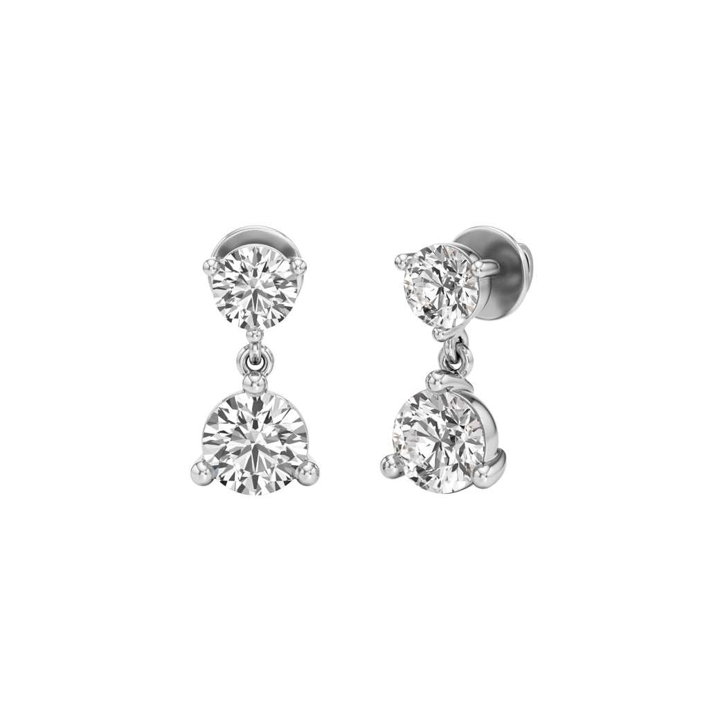 3Ct Round Shape,,Fancy Studs Earrings