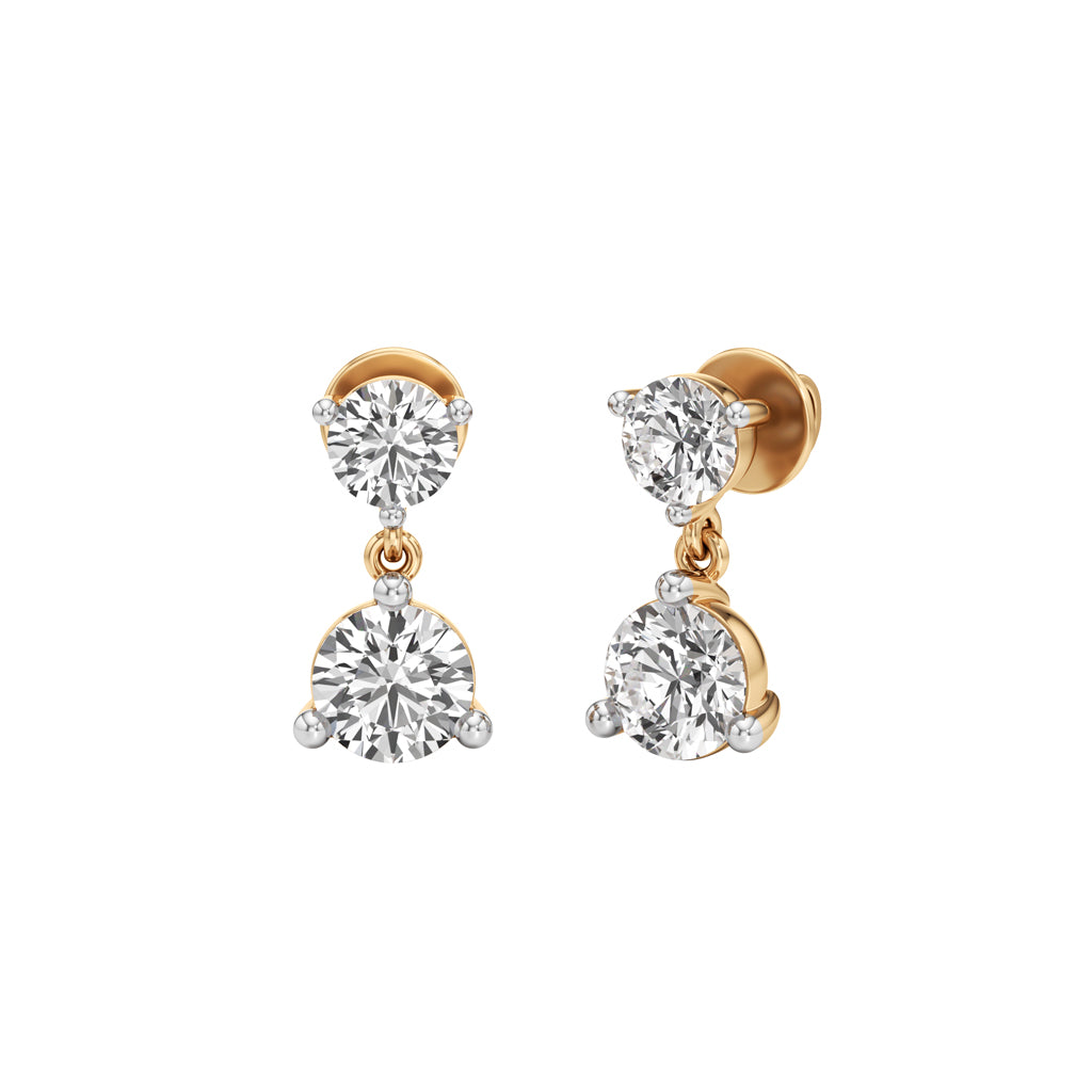 3Ct Round Shape,,Fancy Studs Earrings