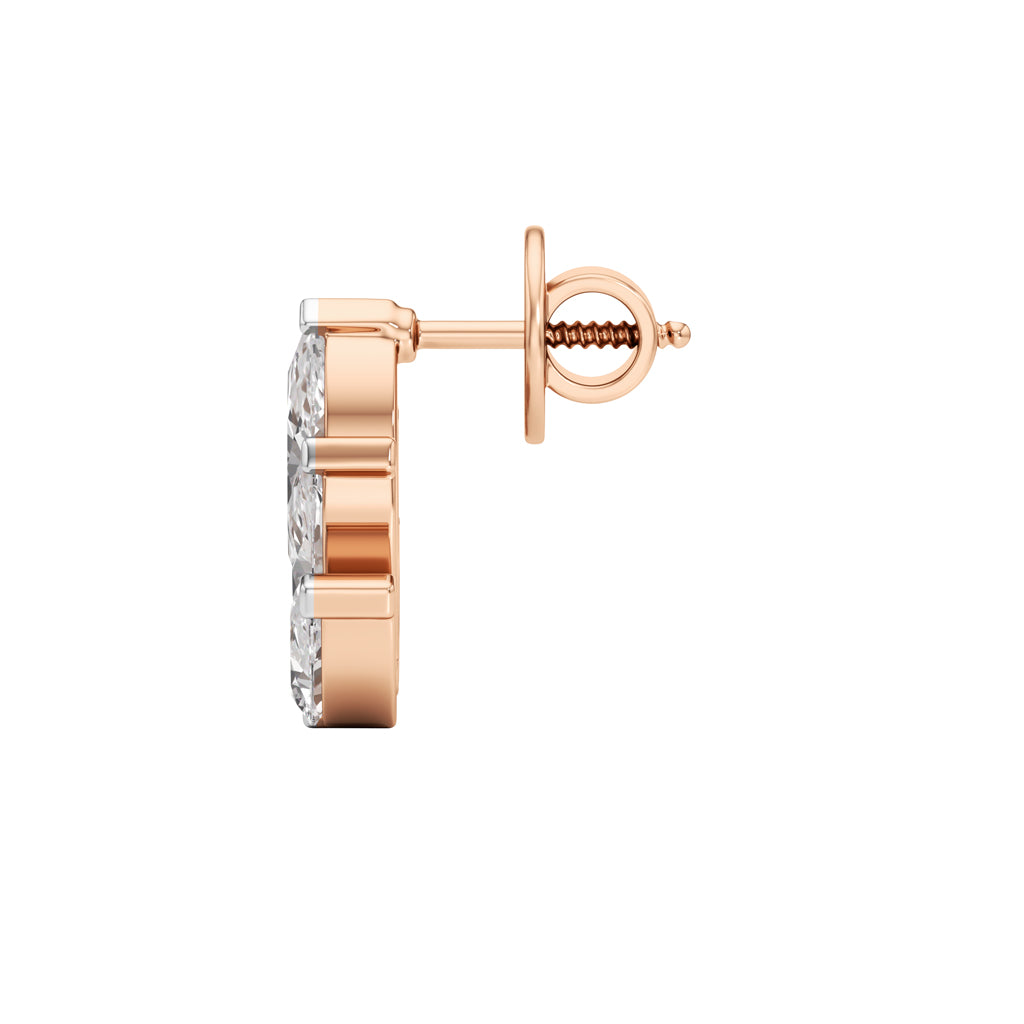 3Ct Marquise Shape Fancy Studs Earrings