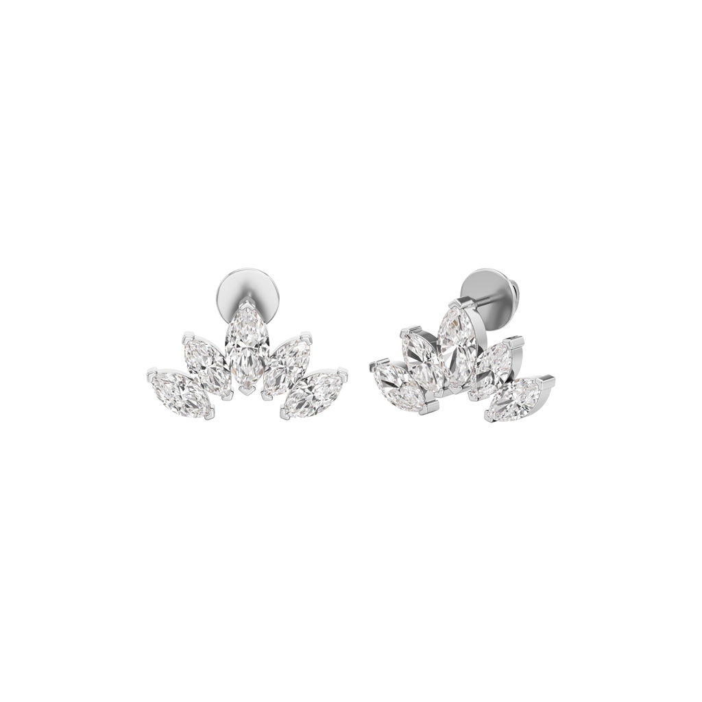 3Ct Marquise Shape Fancy Studs Earrings