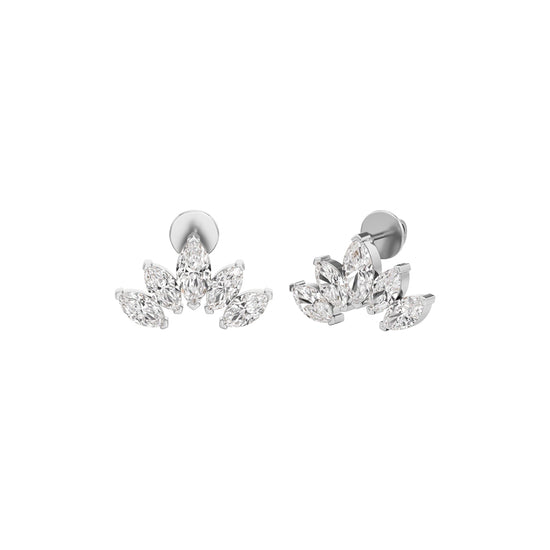 3Ct Marquise Shape Fancy Studs Earrings