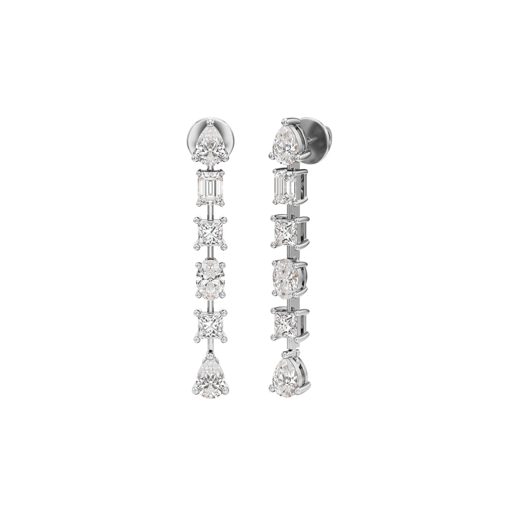 2Ct Pear Shape,,Dangles Earrings