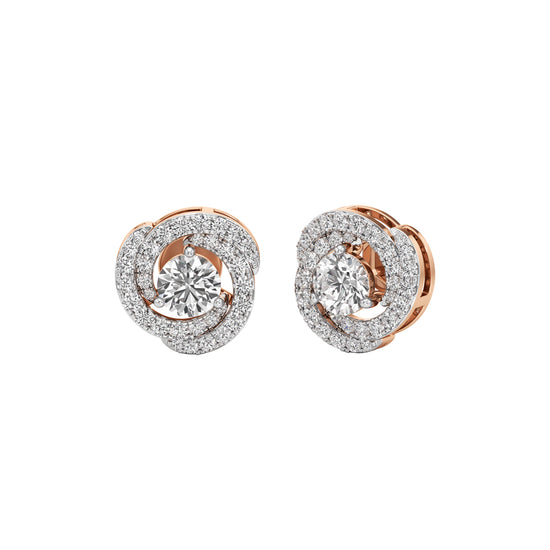 2.25Ct Round Shape Halo Studs Earrings