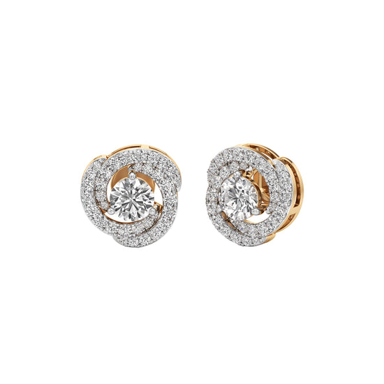 2.25Ct Round Shape Halo Studs Earrings