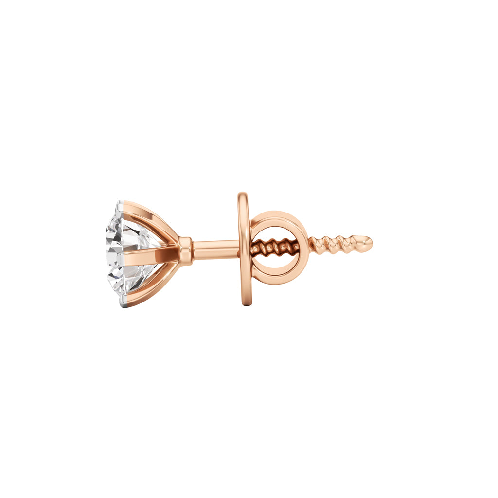 1Ct Round Shape Solitaire Studs Earrings