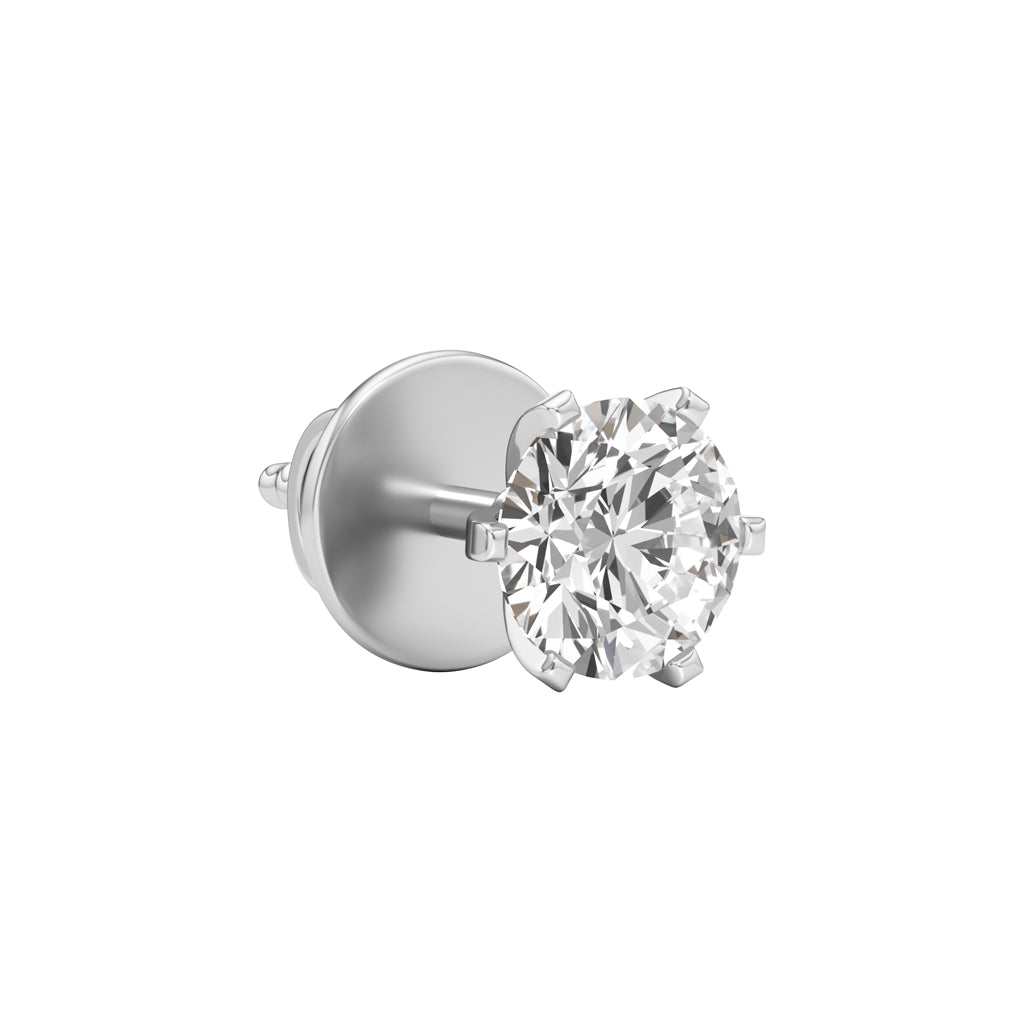 1Ct Round Shape Solitaire Studs Earrings