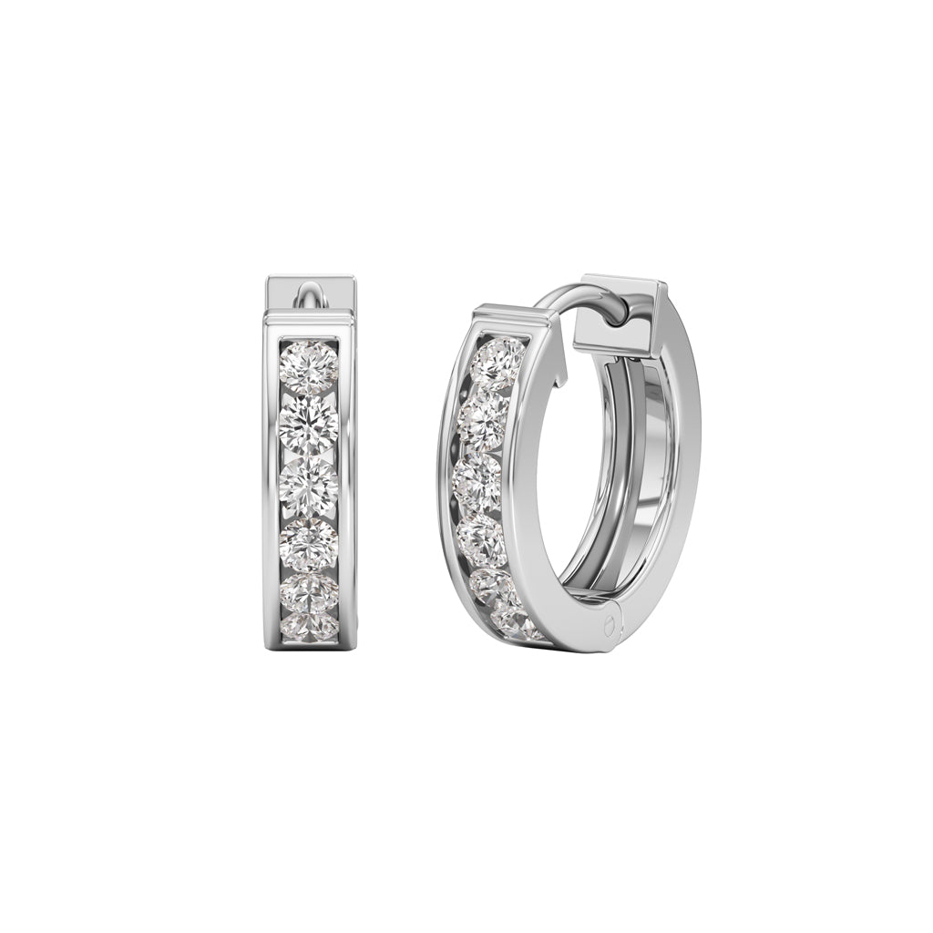 0.5Ct Round Shape Hoops Earrings