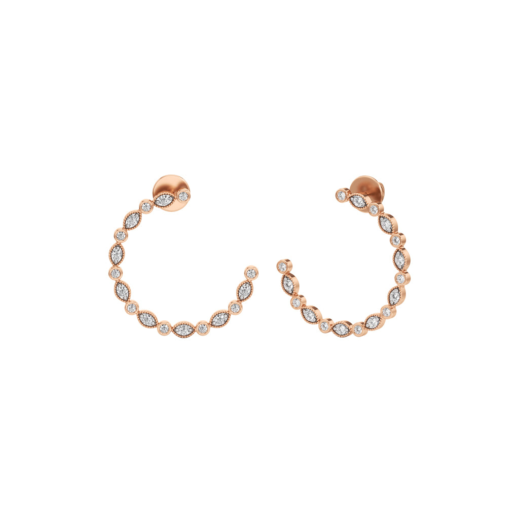 0.75Ct Round Shape Fancy Studs Earrings