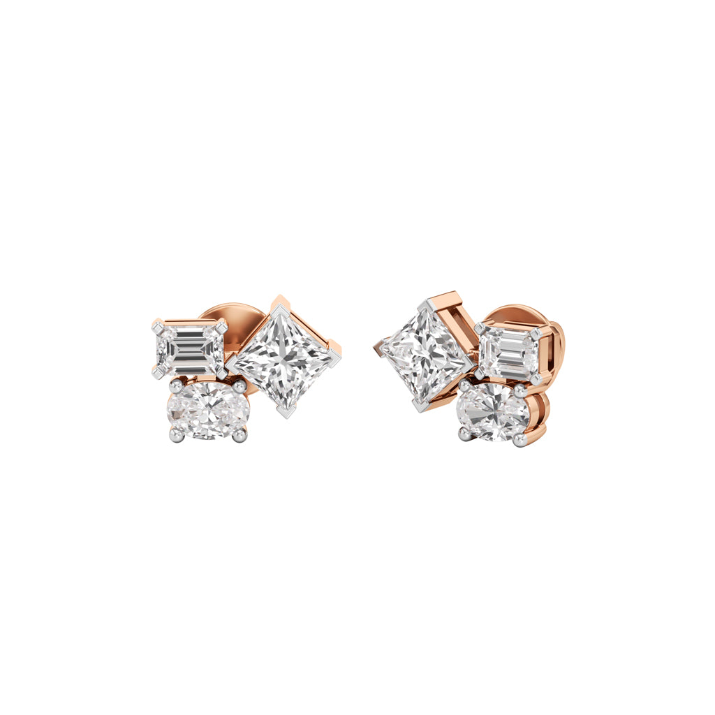 2Ct Oval Shape Fancy Studs Earrings