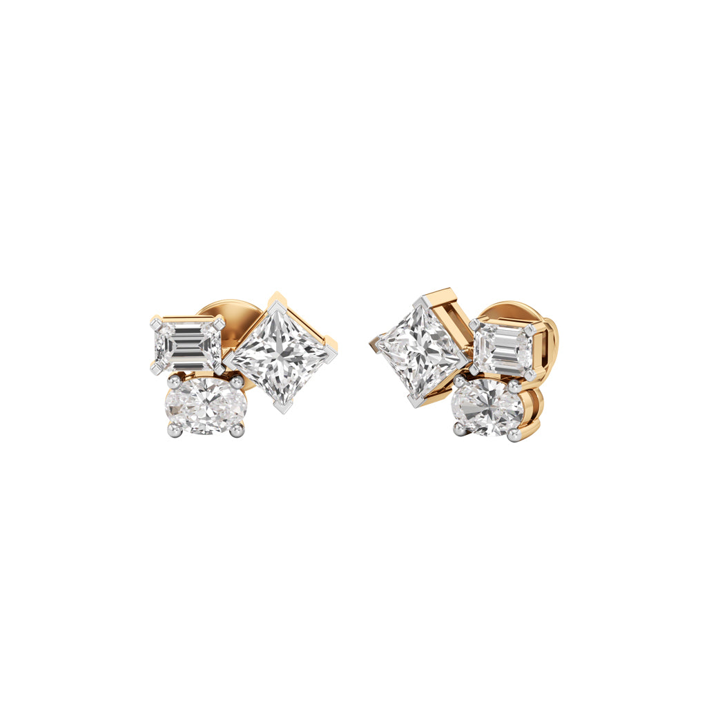2Ct Oval Shape Fancy Studs Earrings