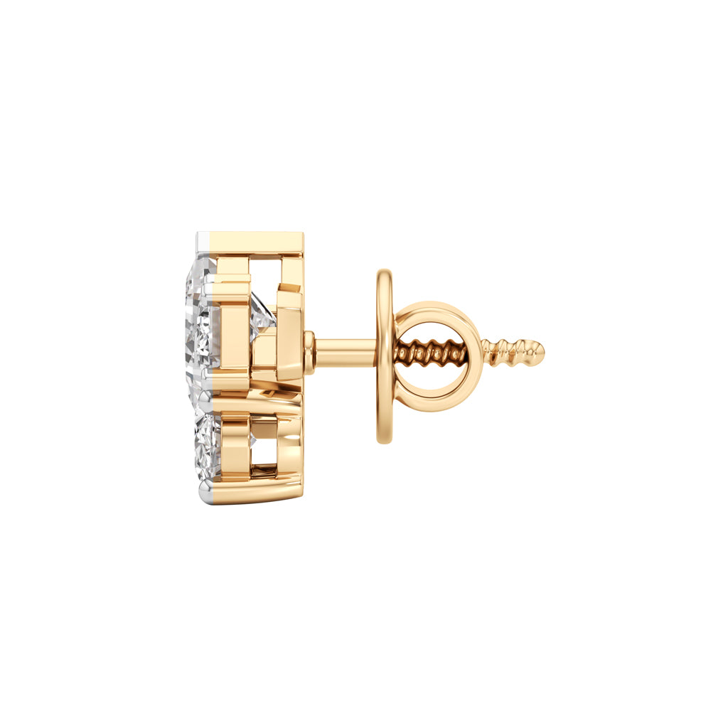 2Ct Oval Shape Fancy Studs Earrings