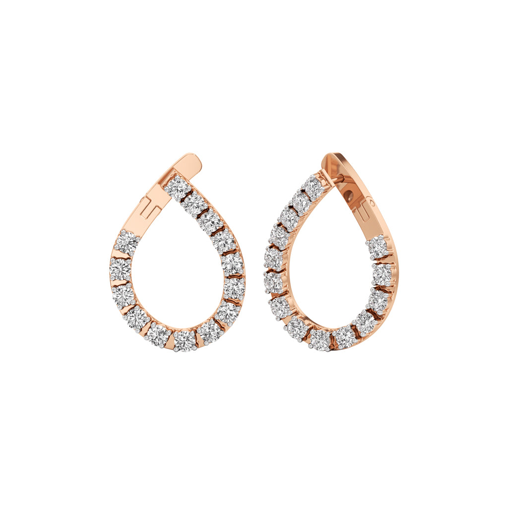 2.50Ct Round Shape Hoops Earrings