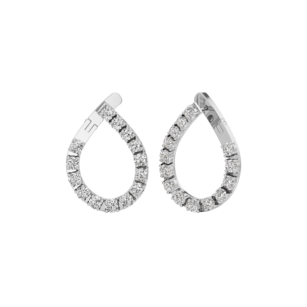 2.50Ct Round Shape Hoops Earrings