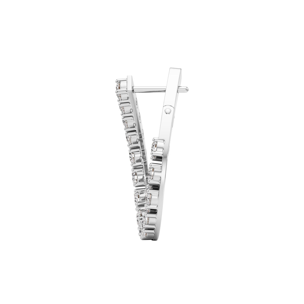 2.50Ct Round Shape Hoops Earrings