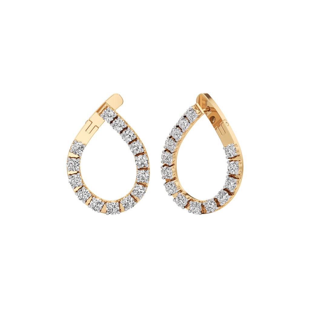 2.50Ct Round Shape Hoops Earrings