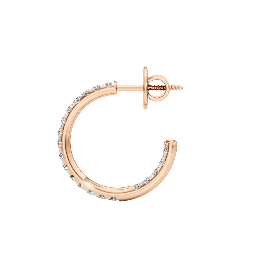 0.5Ct Round Shape,,Hoops Earrings