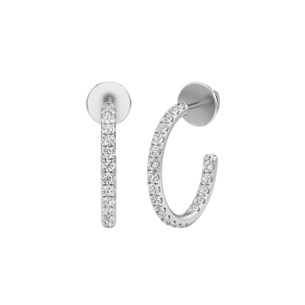 0.5Ct Round Shape,,Hoops Earrings