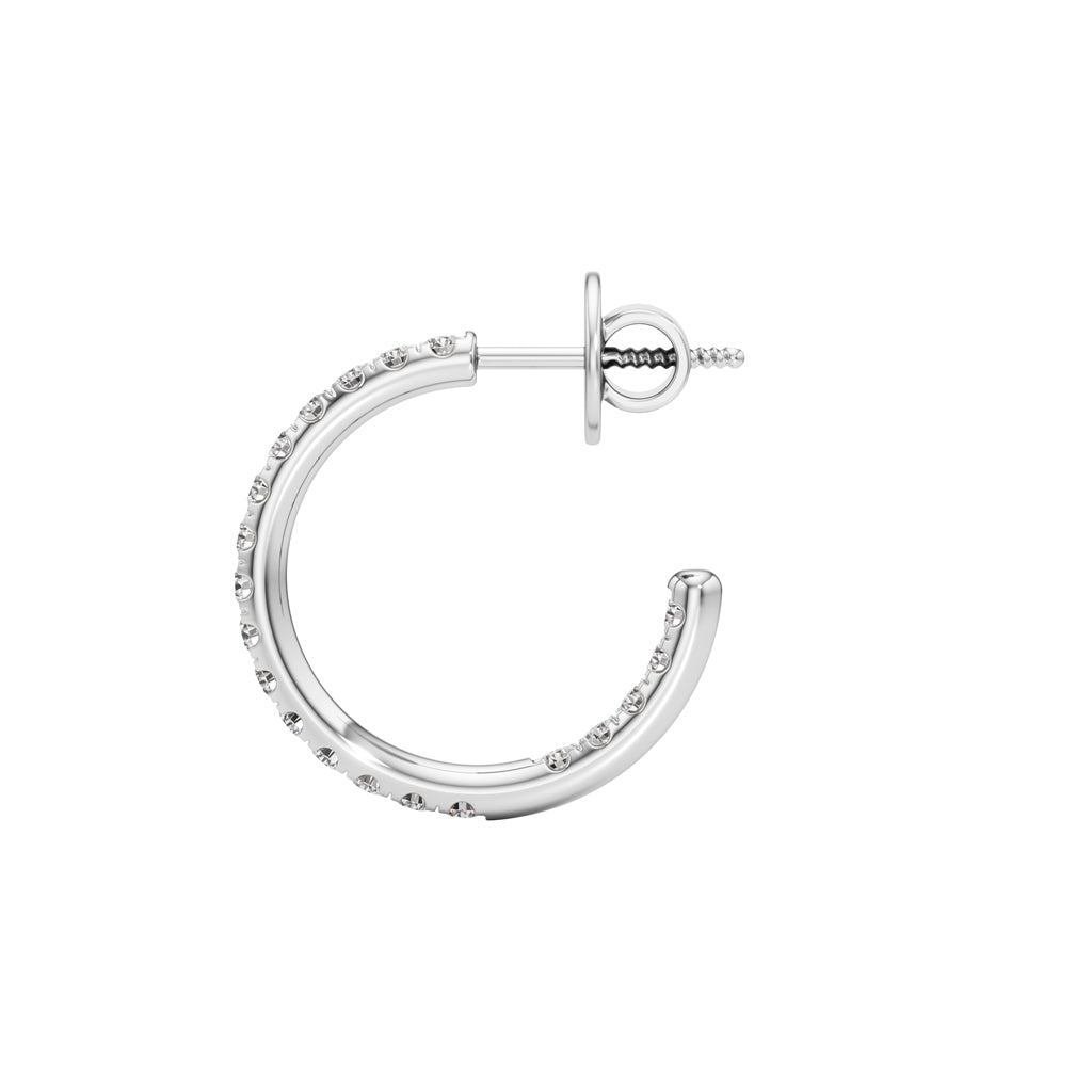 0.5Ct Round Shape,,Hoops Earrings