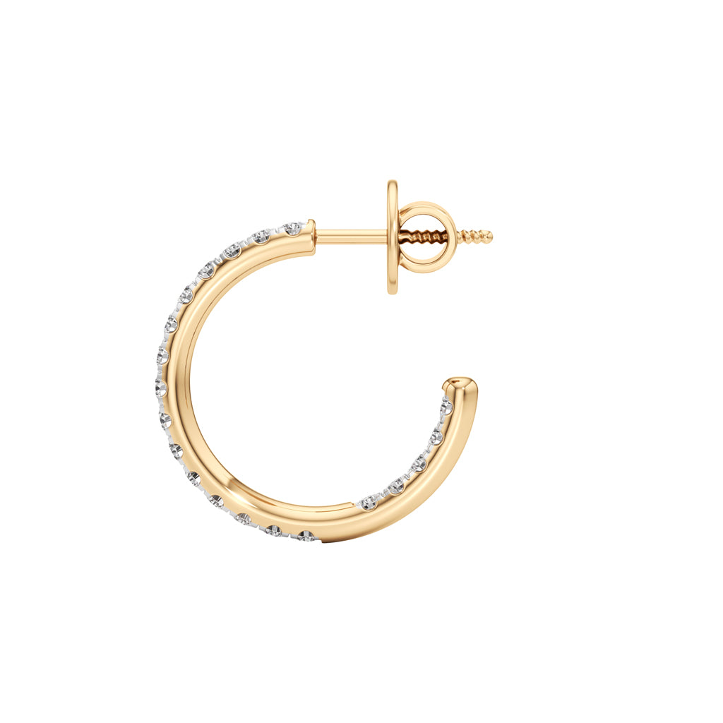 0.5Ct Round Shape,,Hoops Earrings