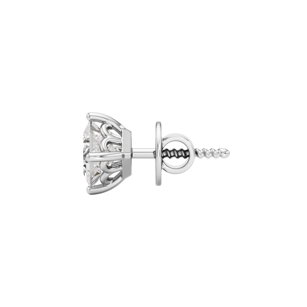1Ct Princess Shape Solitaire Studs Earrings