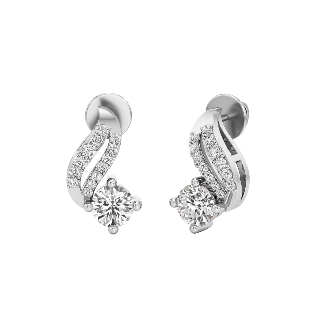 0.75Ct Round Shape Fancy Studs Earrings