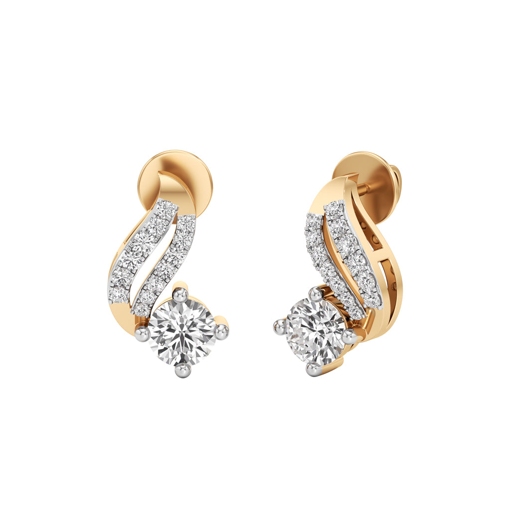 0.75Ct Round Shape Fancy Studs Earrings