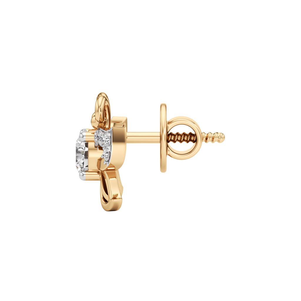 0.50Ct Round Shape Fancy Studs Earrings