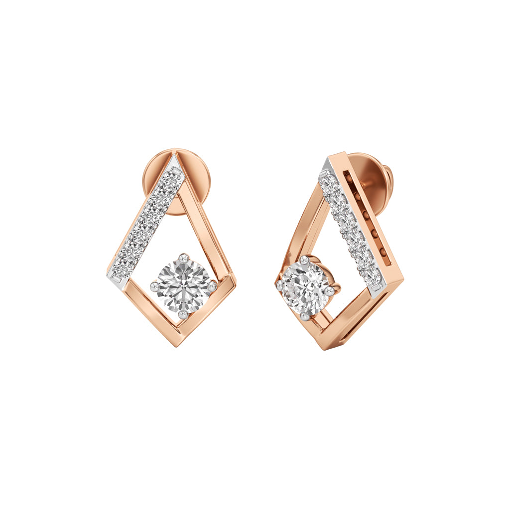 0.50Ct Round Shape Fancy Studs Earrings