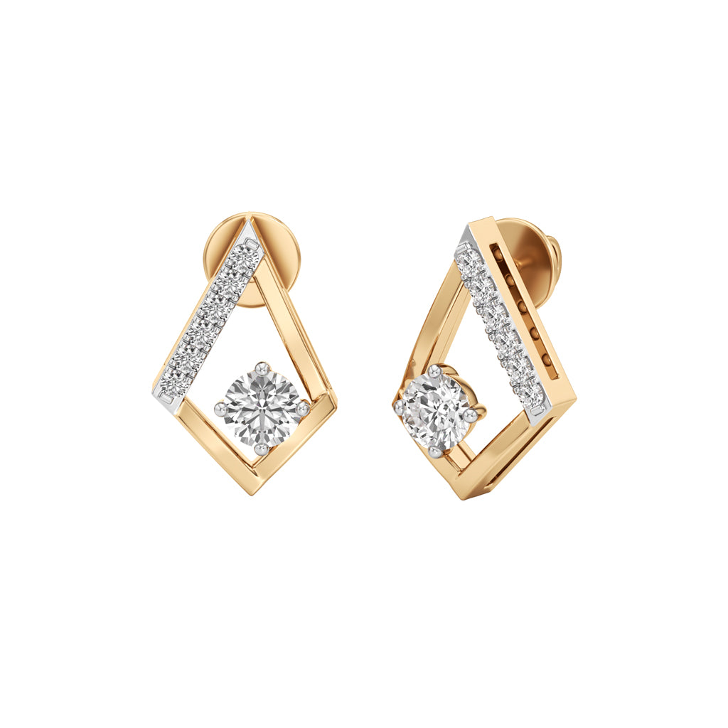 0.50Ct Round Shape Fancy Studs Earrings