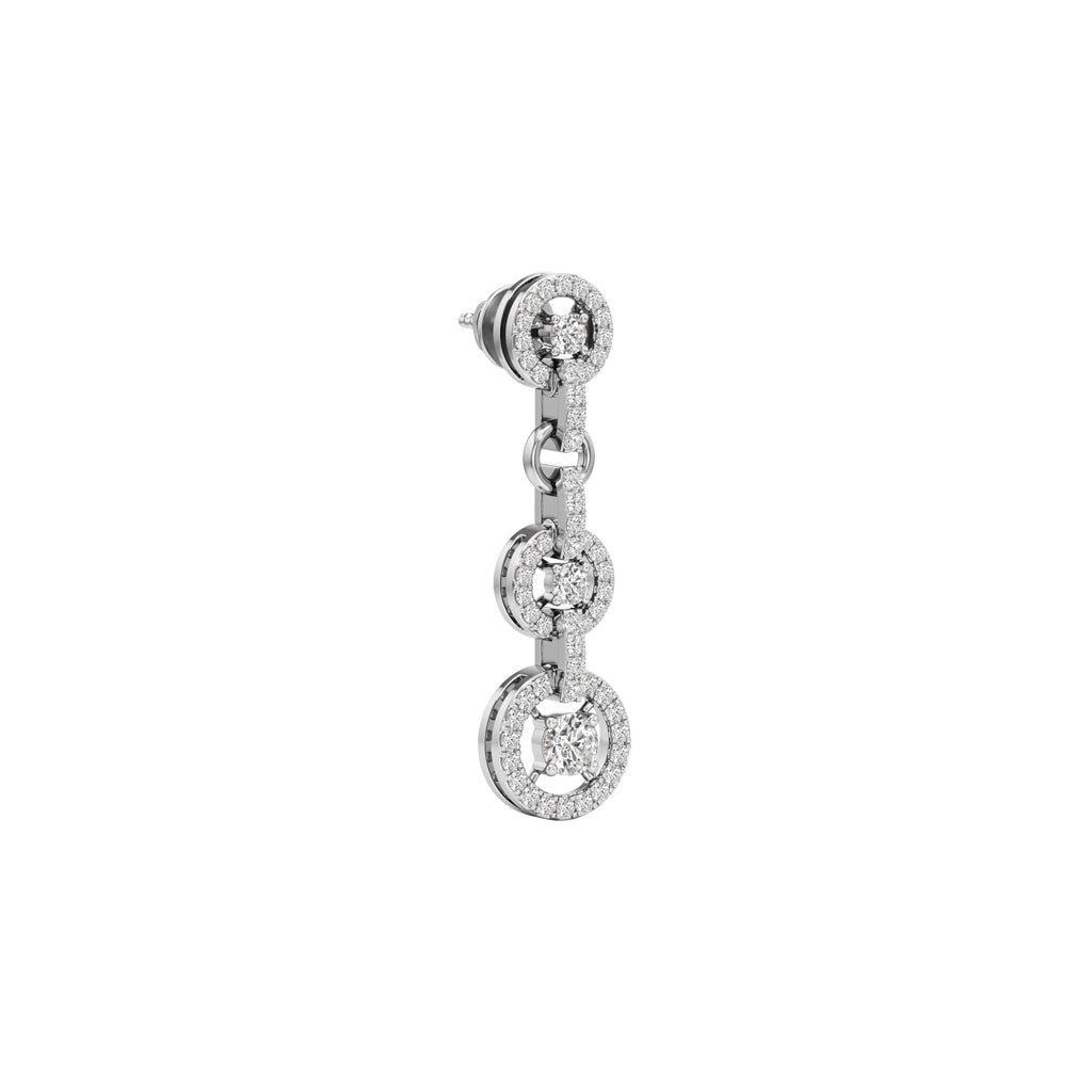 1.00Ct Round Shape Dangles Earrings