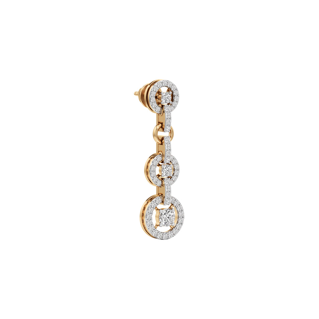 1.00Ct Round Shape Dangles Earrings