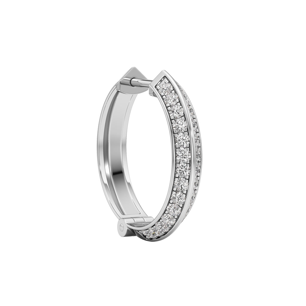 0.75Ct Round Shape,Hoops Earrings