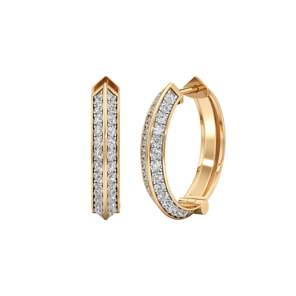 0.75Ct Round Shape,Hoops Earrings