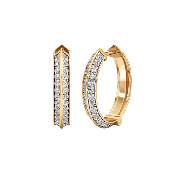 0.75Ct Round Shape,Hoops Earrings