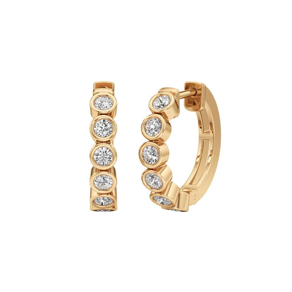 1.25Ct Round Shape,Hoops Earrings