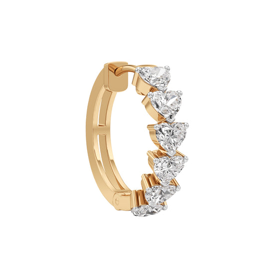 3.00Ct Heart Shape,Hoops Earrings