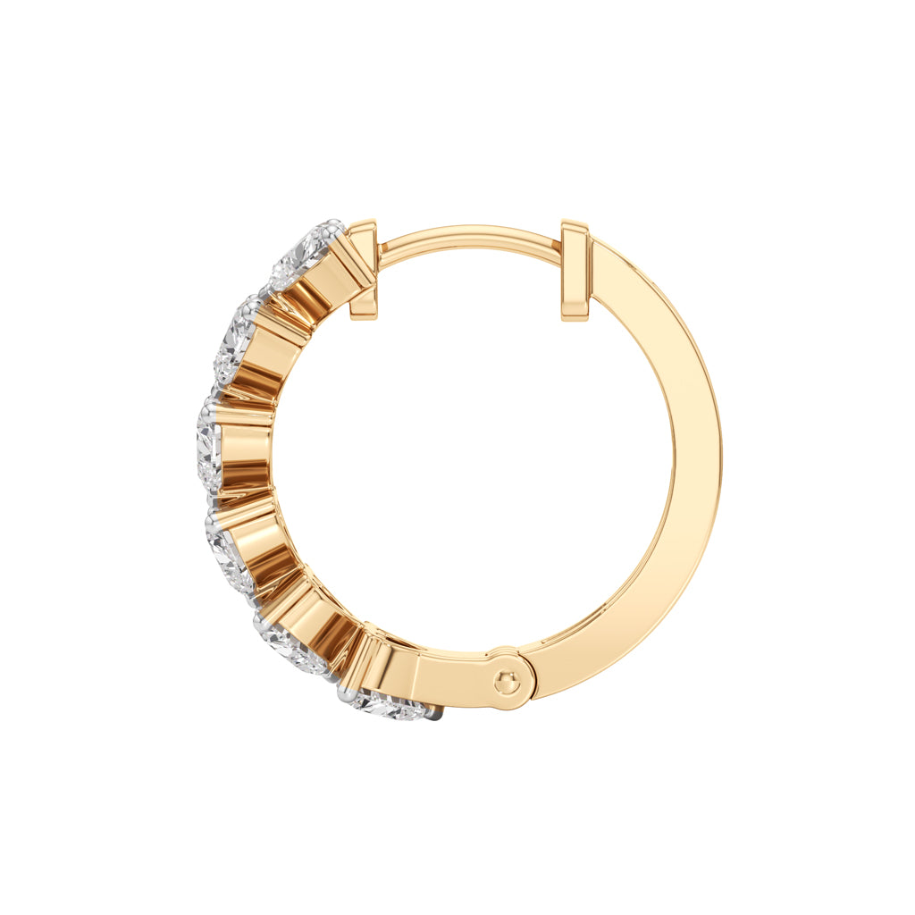 3.00Ct Heart Shape,Hoops Earrings