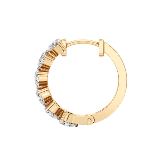 3.00Ct Heart Shape,Hoops Earrings