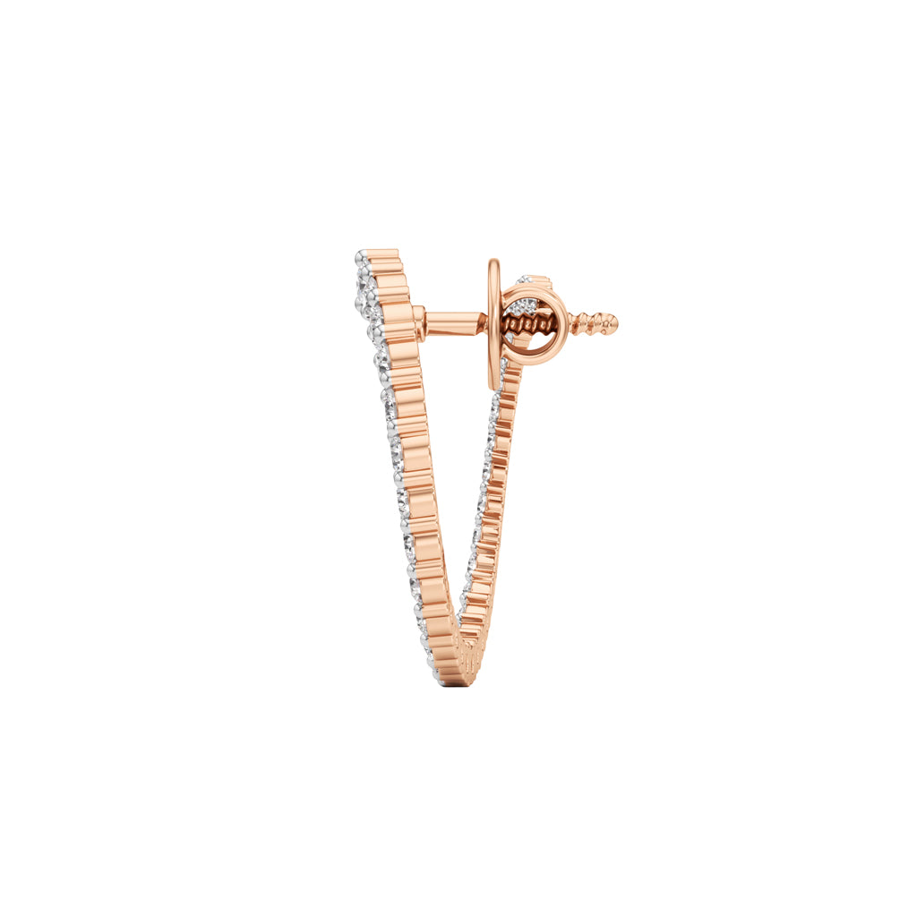 1.00Ct Round Shape Hoops Earrings