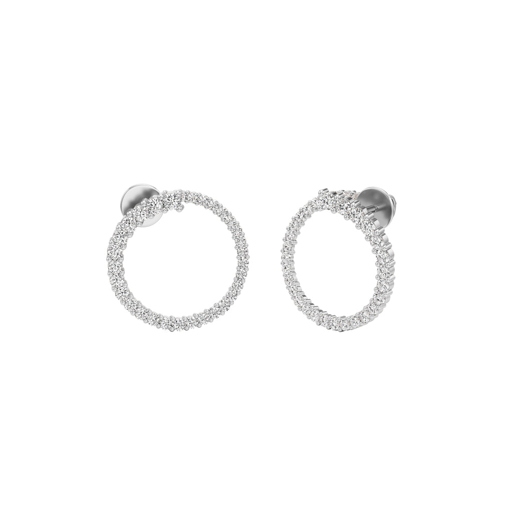 1.00Ct Round Shape Hoops Earrings