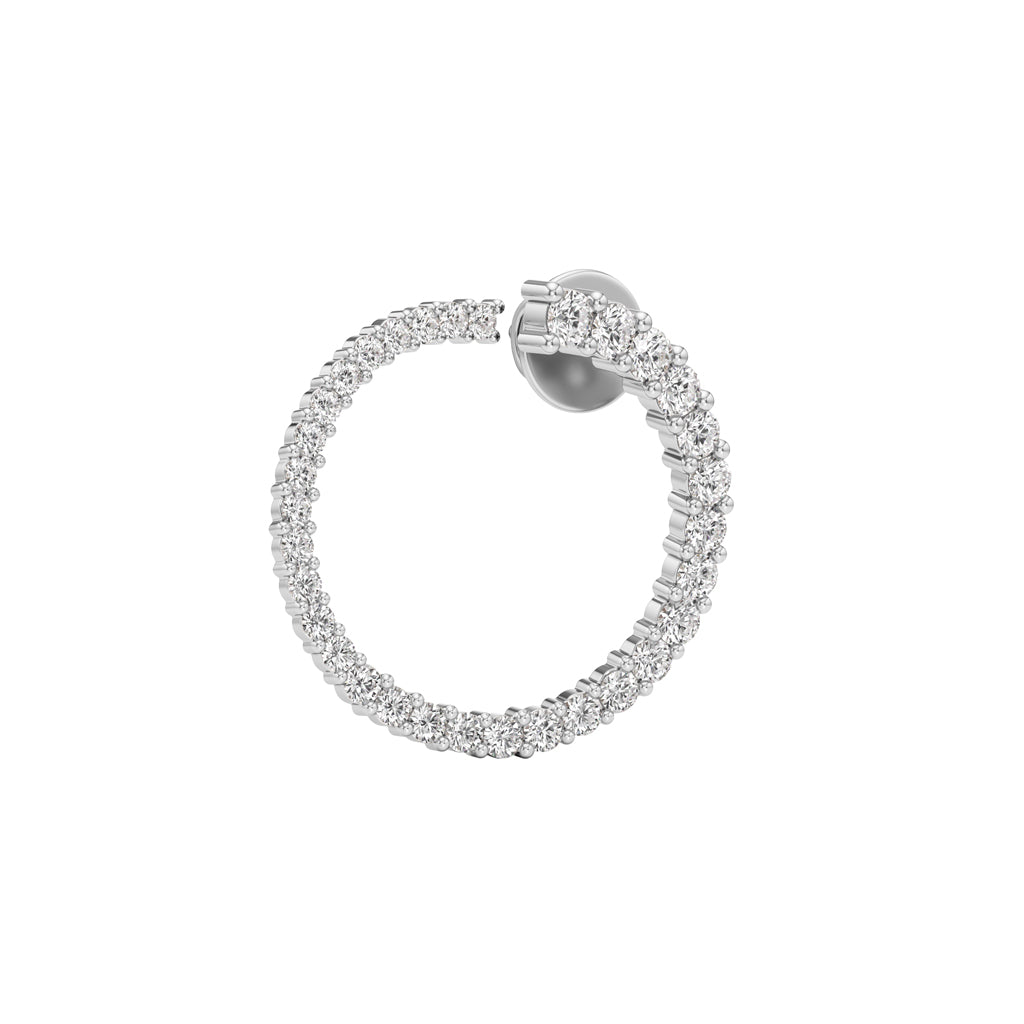 1.00Ct Round Shape Hoops Earrings