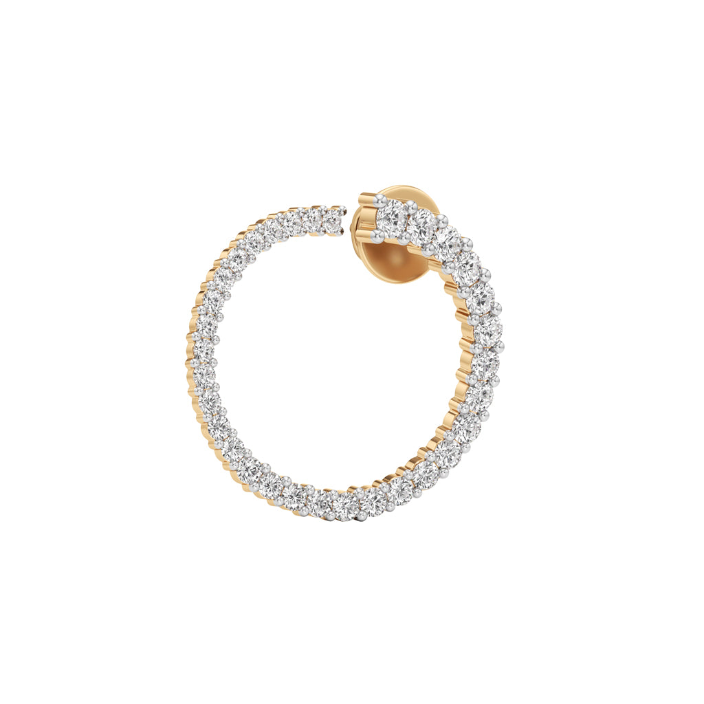 1.00Ct Round Shape Hoops Earrings